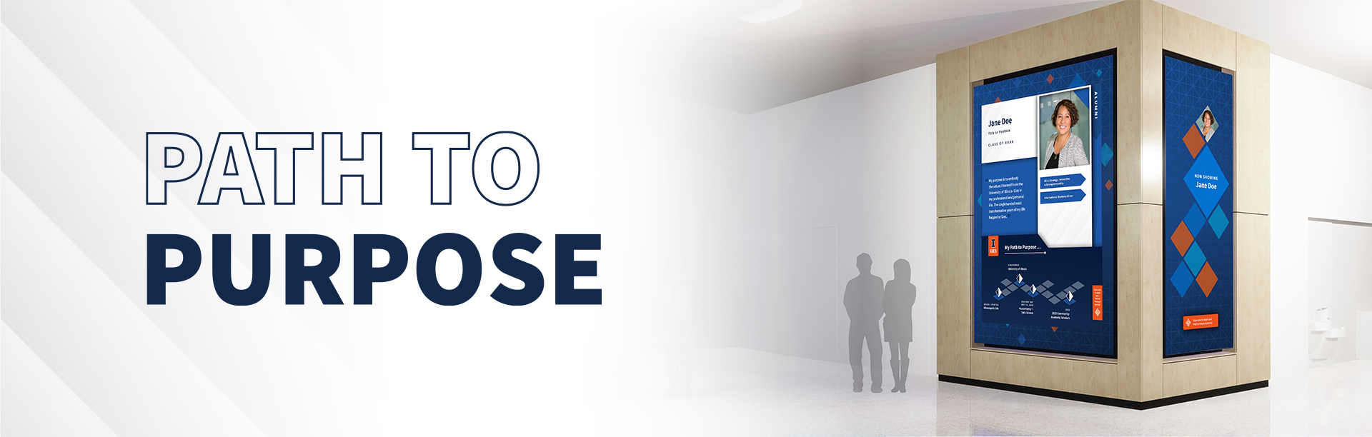 Path to Purpose hero image showing wall display