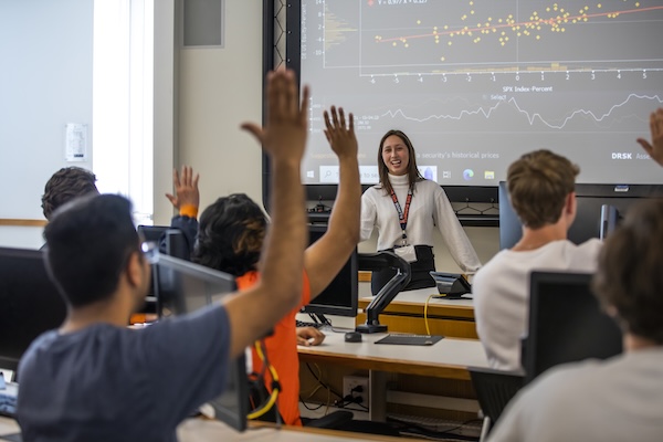 Gies students learning inside BIF